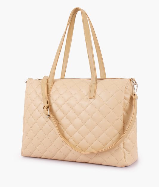 Buy Off-White Quilted Carryall Tote Bag in Pakistan