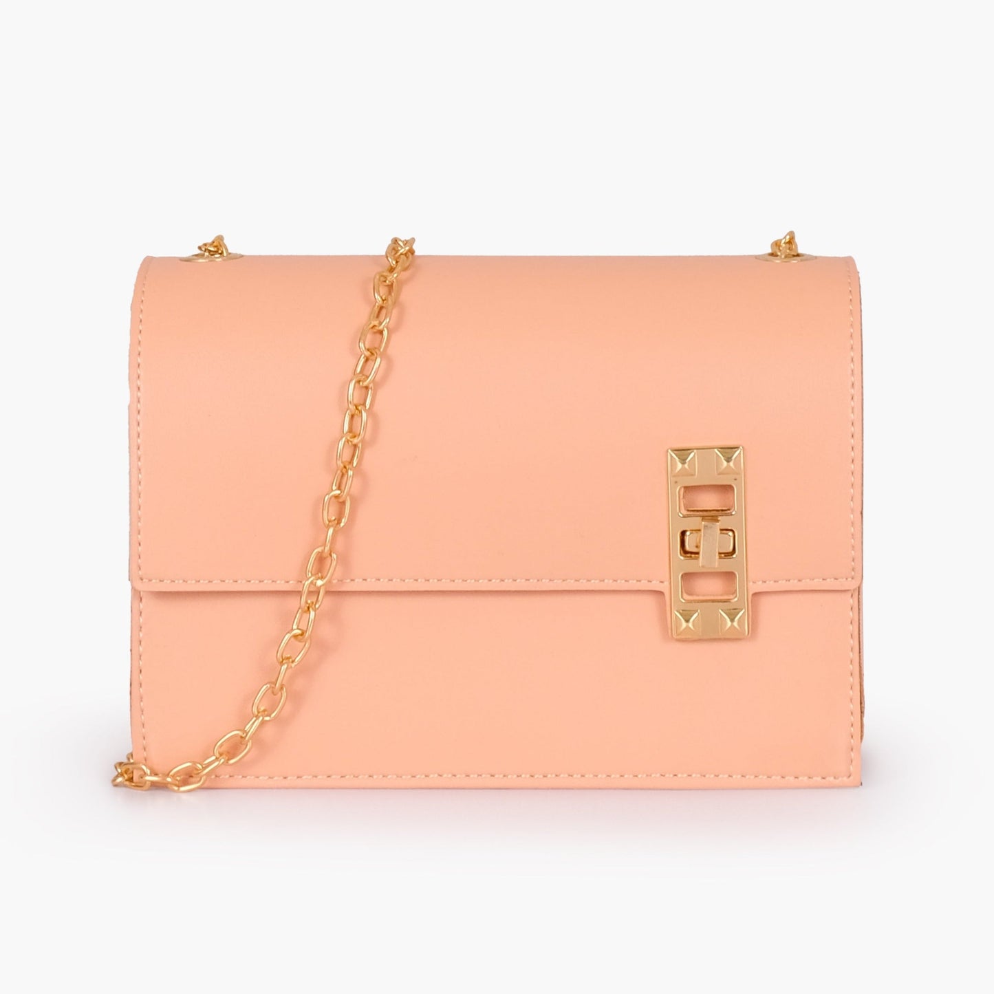 Buy Chain Shoulder Bag with Twist Lock - Peach in Pakistan