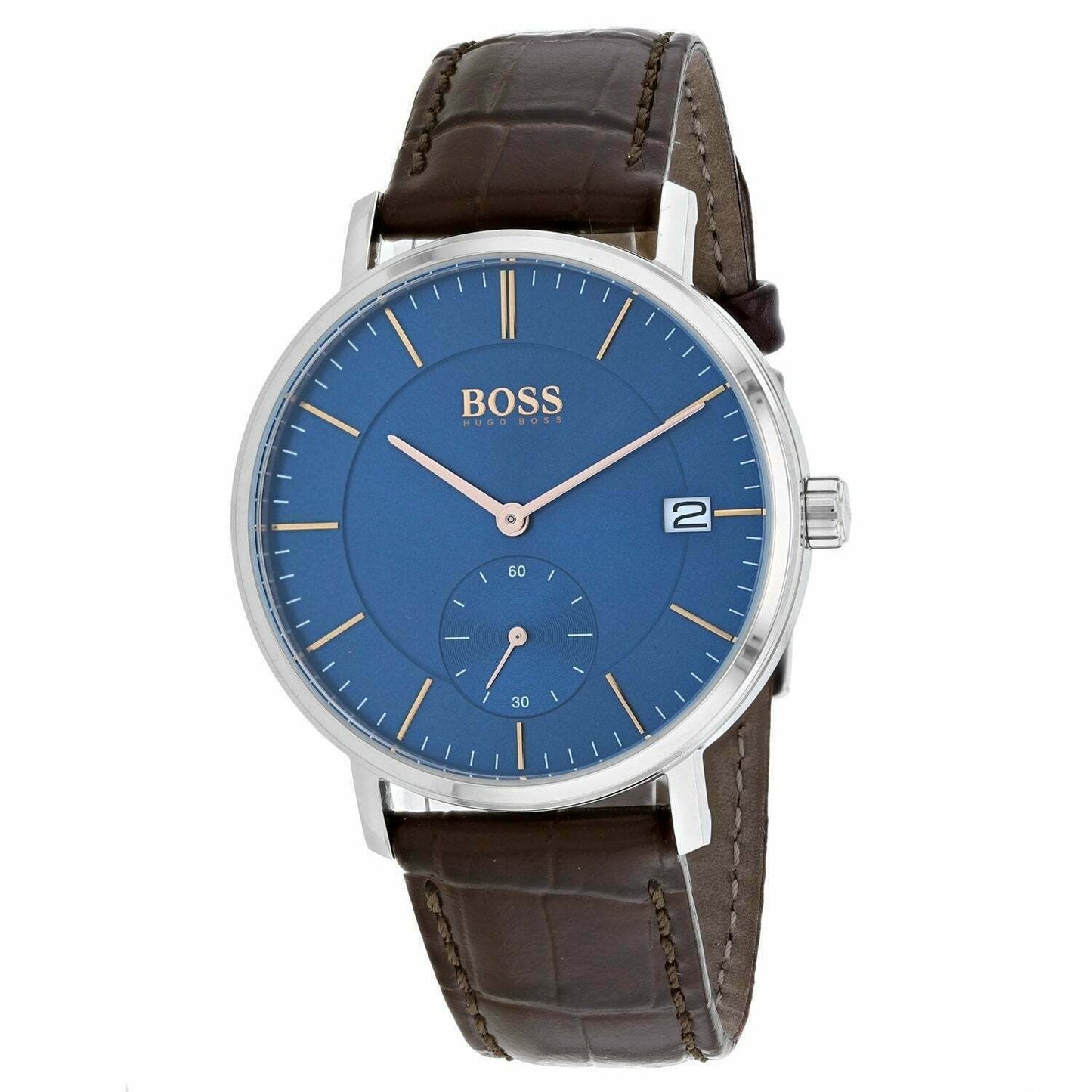 Buy Hugo Boss Grand Corporal Blue Dial Brown Leather Strap Watch for Men - 1513639 in Pakistan