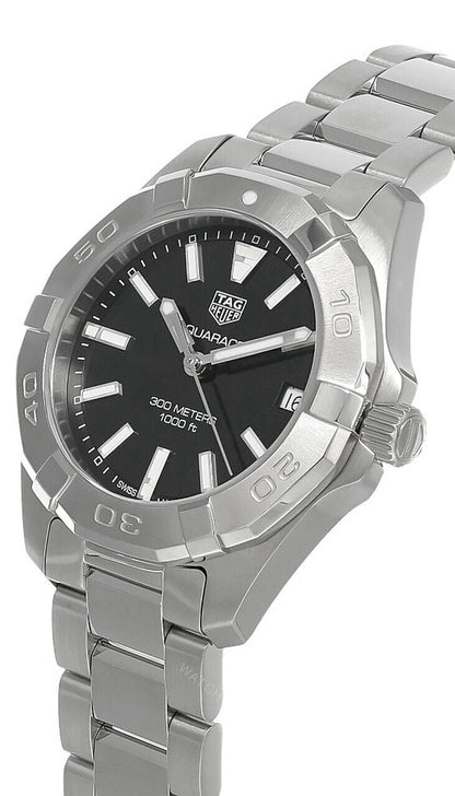 Buy Tag Heuer Aquaracer Black Dial Silver Steel Strap Watch for Women - WBD1310.BA0740 in Pakistan