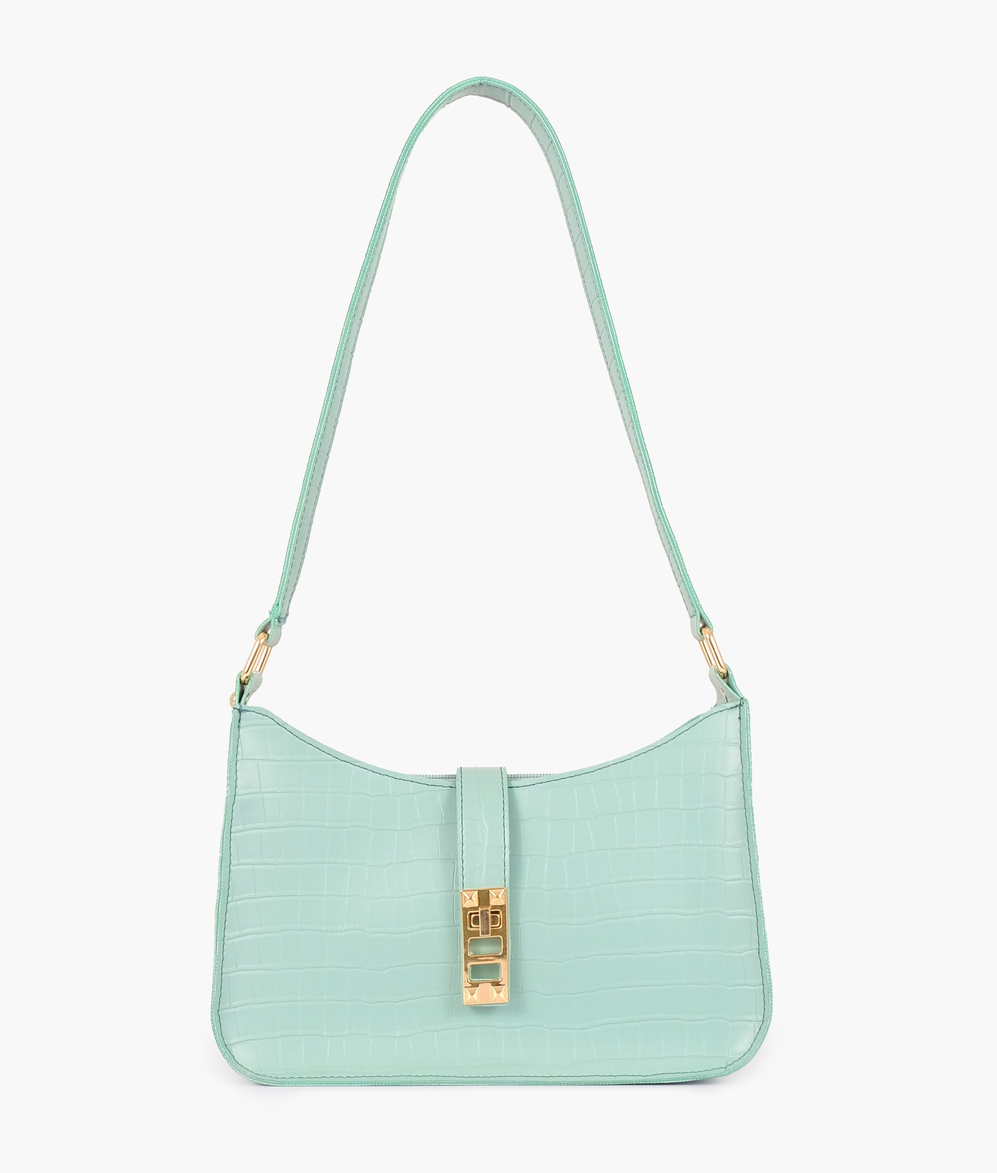 Buy Crocodile Baguette Bag - Sea Green in Pakistan