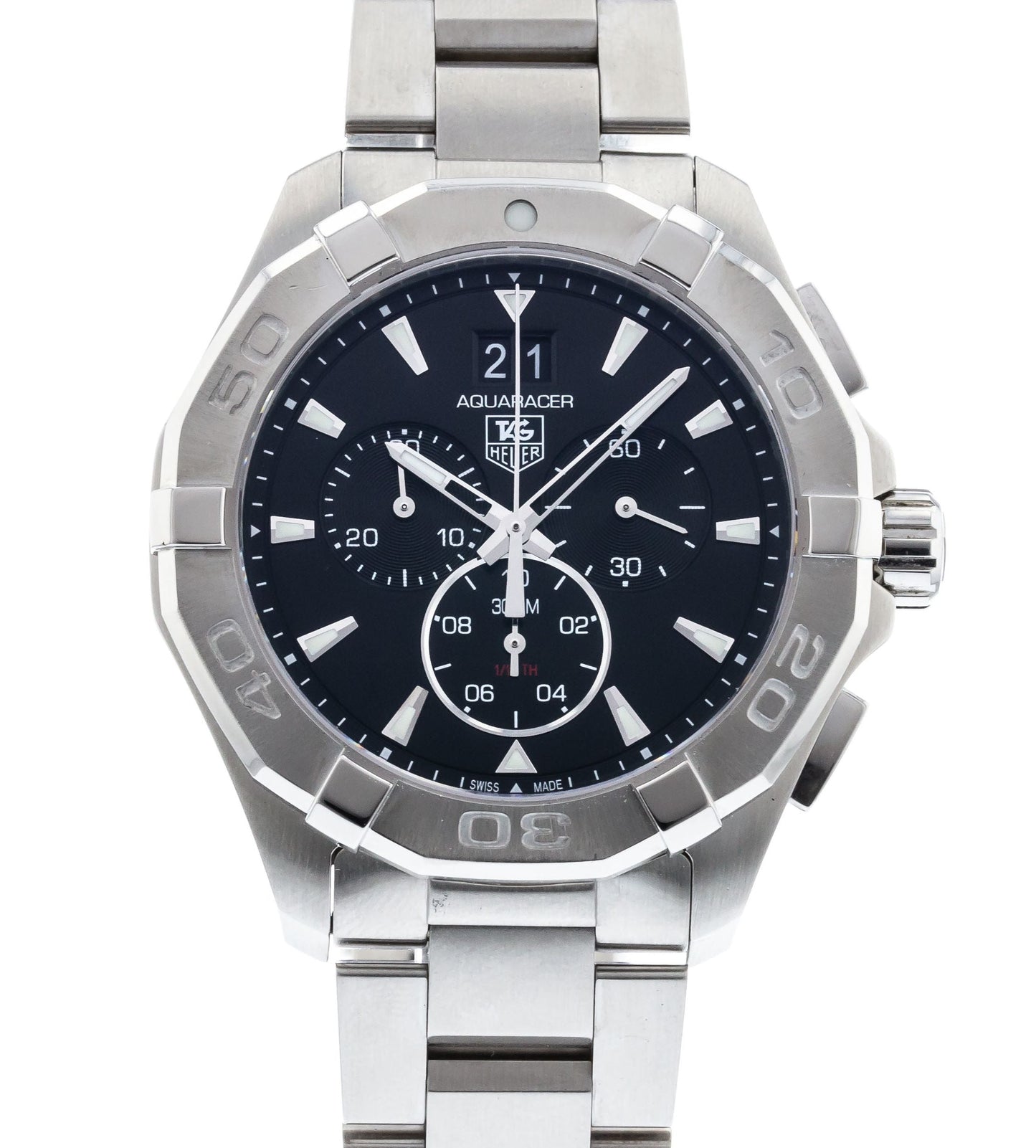 Buy Tag Heuer Aquaracer Black Dial Silver Steel Strap Watch for Men - CAY1110.BA0927 in Pakistan