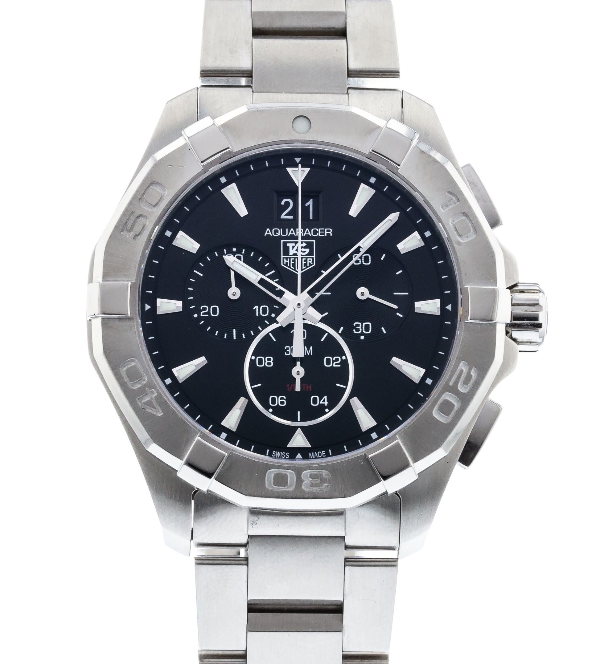 Buy Tag Heuer Aquaracer Black Dial Silver Steel Strap Watch for Men - CAY1110.BA0927 in Pakistan