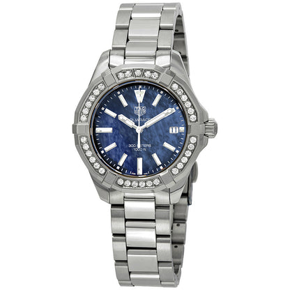 Buy Tag Heuer Aquaracer Blue Dial with Diamonds Silver Steel Strap Watch for Women - WAY131N.BA0748 in Pakistan