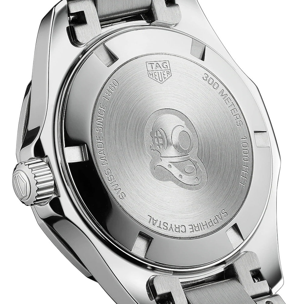 Buy Tag Heuer Aquaracer Black Mother of Pearl Dial with Diamonds Silver Steel Strap Watch for Women - WAY131P.BA0748 in Pakistan