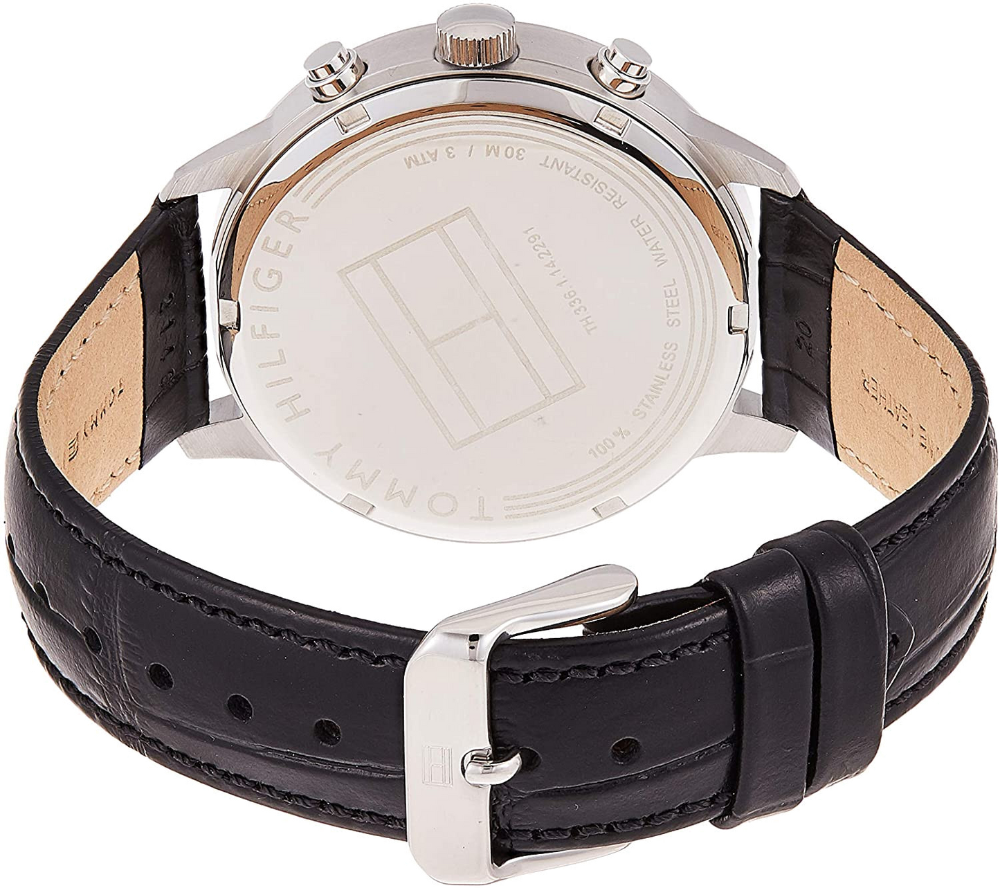 Buy Tommy Hilfiger Casual Grey Dial Black Leather Strap Watch for Men - 1710361 in Pakistan