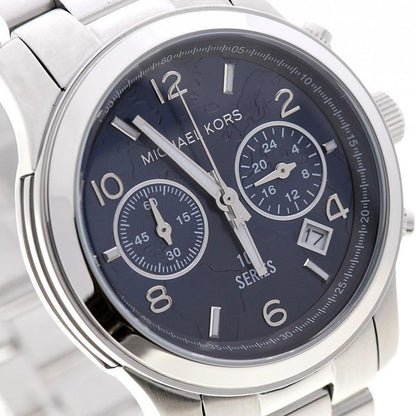 Buy Michael Kors Women's Hunger Stop Chronograph Blue Dial Silver Watch - MK5814 in Pakistan
