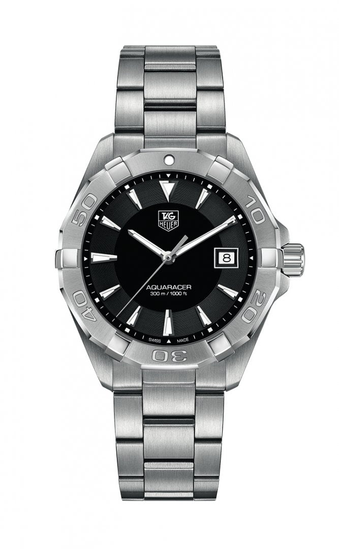 Buy Tag Heuer Aquaracer Black Dial Silver Steel Strap Watch for Men - WAY1110.BA0928 in Pakistan