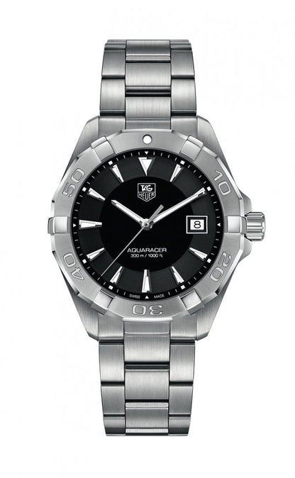 Buy Tag Heuer Aquaracer Black Dial Silver Steel Strap Watch for Men - WAY1110.BA0928 in Pakistan
