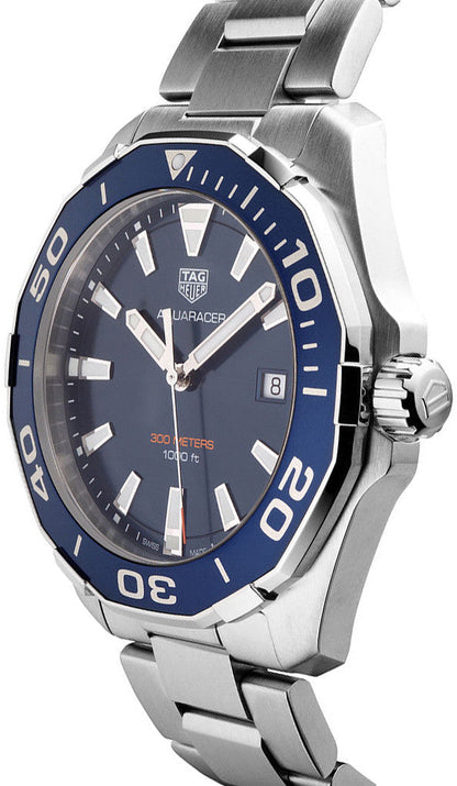 Buy Tag Heuer Aquaracer Blue Dial Silver Steel Strap Watch for Men - WAY101C.BA0746 in Pakistan